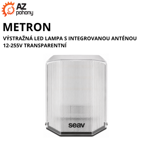 METRON - výstražná LED lampa s integrovanou anténou 12-255V transparentní